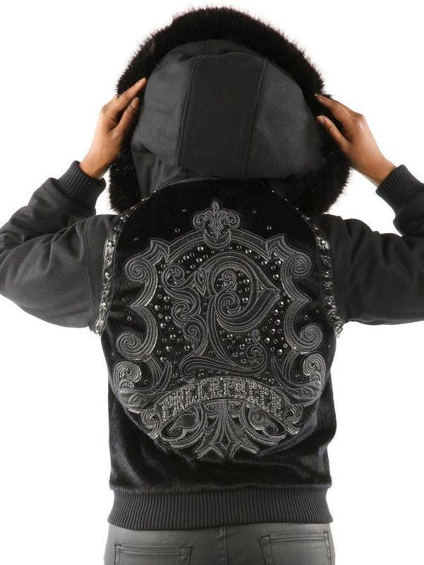 Pelle Pelle Black Winged Wool Hood Jacket | Women Jacket