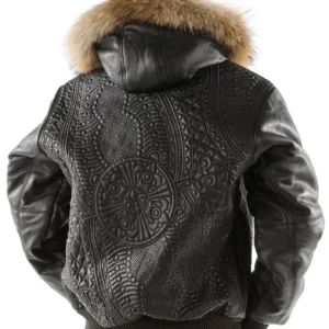 Pelle Pelle Men Encrusted Fur Hood Jacket | Leather Jacket view 2