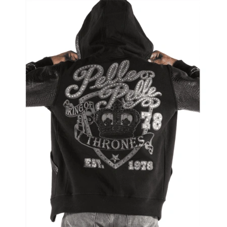 Pelle Pelle Black King Of Thrones Jacket | Hood Jacket view 2