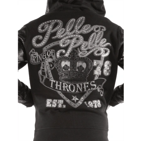 Pelle Pelle Black King Of Thrones Jacket | Hood Jacket view 4
