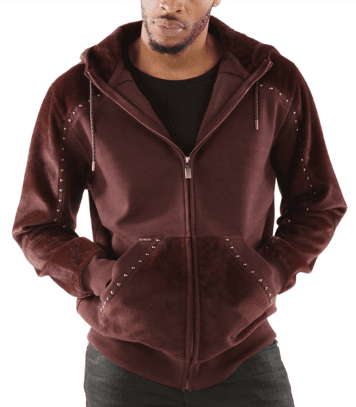 Pelle Pelle Maroon Ornate Wool Jacket | Hood Jacket
