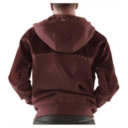 Pelle Pelle Maroon Ornate Wool Jacket | Hood Jacket view 2
