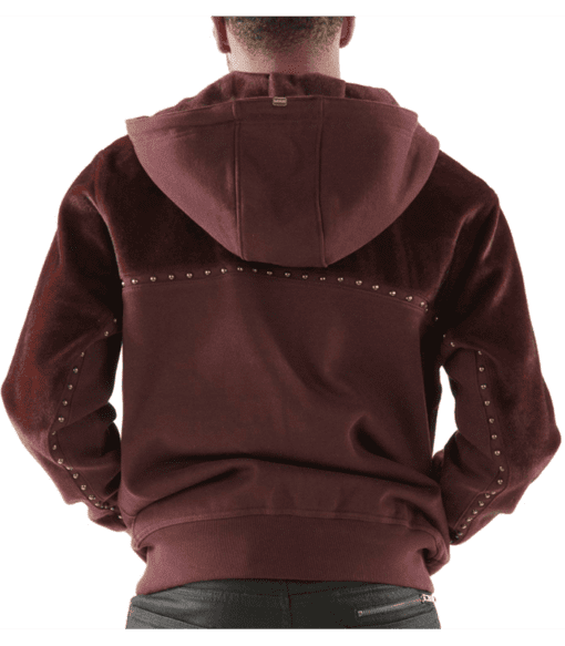 Pelle Pelle Maroon Ornate Wool Jacket | Hood Jacket view 2