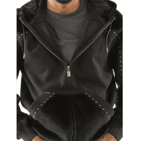 Pelle Pelle Men Black Ornate Wool Jacket | Hood Jacket view 3