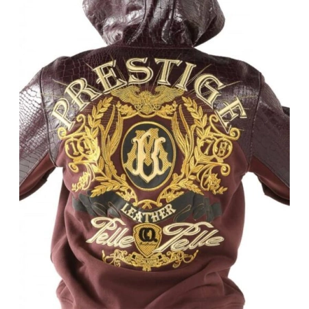 Pelle Pelle Maroon Men Fur Hood Jacket | Leather & Wool view 2