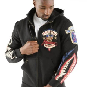 Pelle Pelle Black American Bruiser Jacket | Wool Jacket view 2