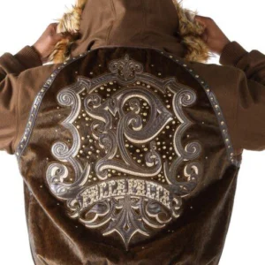 Pelle Pelle Brown Crest Fur Hood Jacket | Wool Jacket view 2