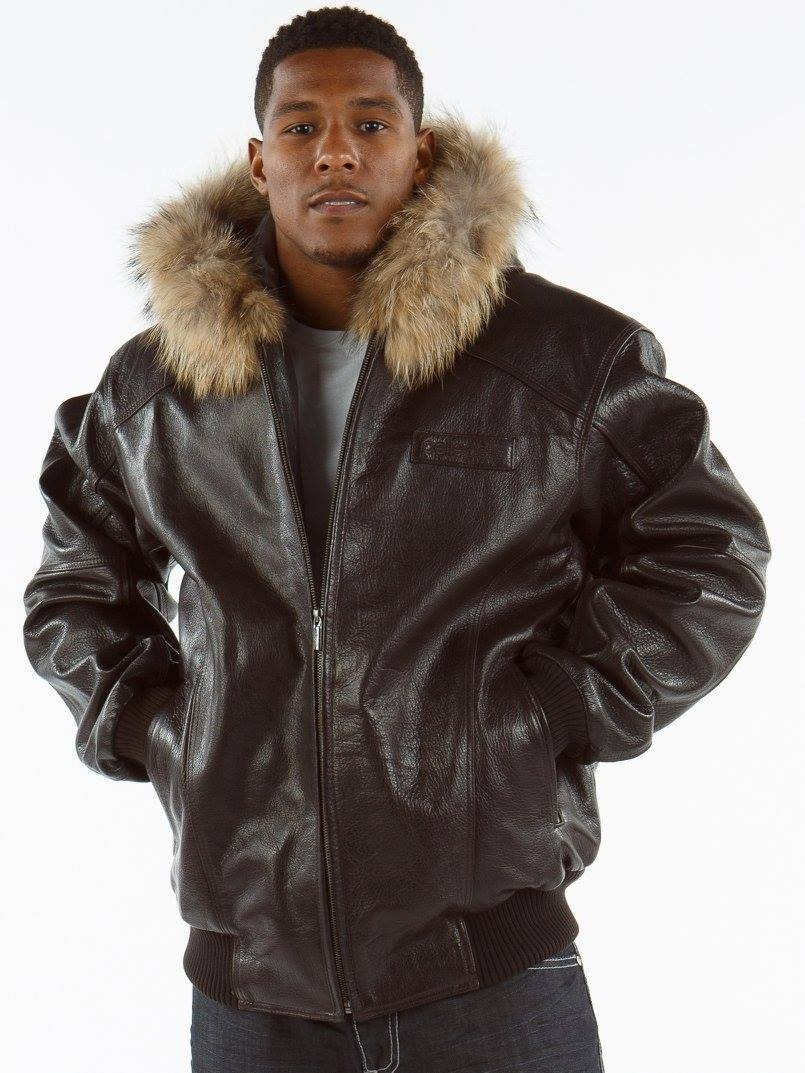 Pelle Pelle Men Dark Brown Leather Jacket | Fur Hood Jacket