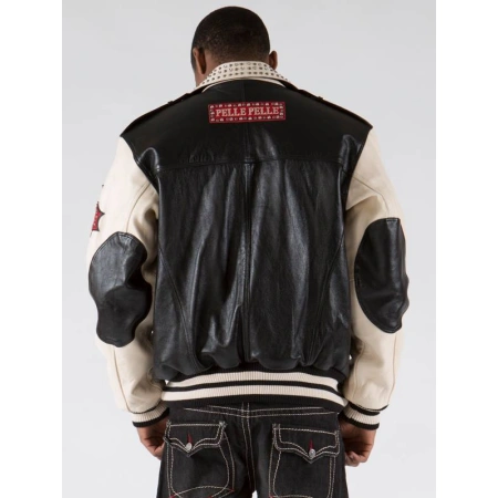 Pelle Pelle Men Cream Biker Studded Jacket | Leather Jacket view 3