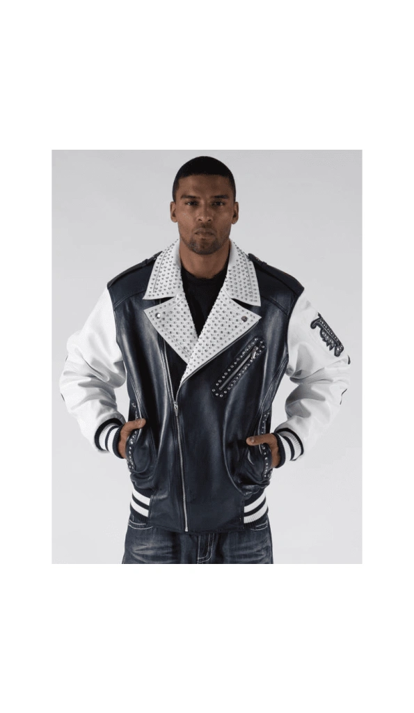 Pelle Pelle Men White Biker Studded Jacket | Leather Jacket