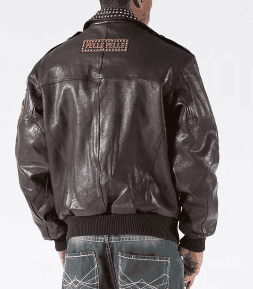 Pelle Pelle Dark Brown Men Biker Jacket | Leather Jacket view 2