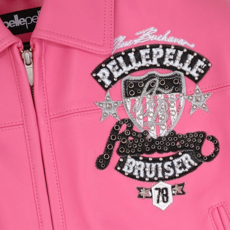 Pelle Pelle American Bruiser Pink Crop Jacket | Women Jacket view 3