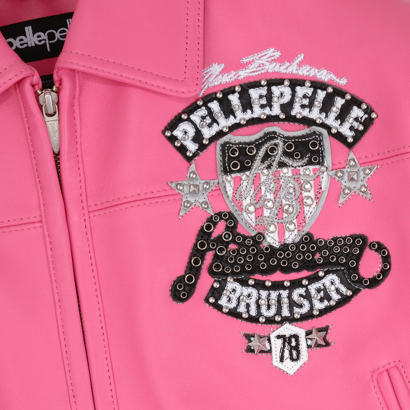 Pelle Pelle American Bruiser Pink Crop Jacket | Women Jacket view 3