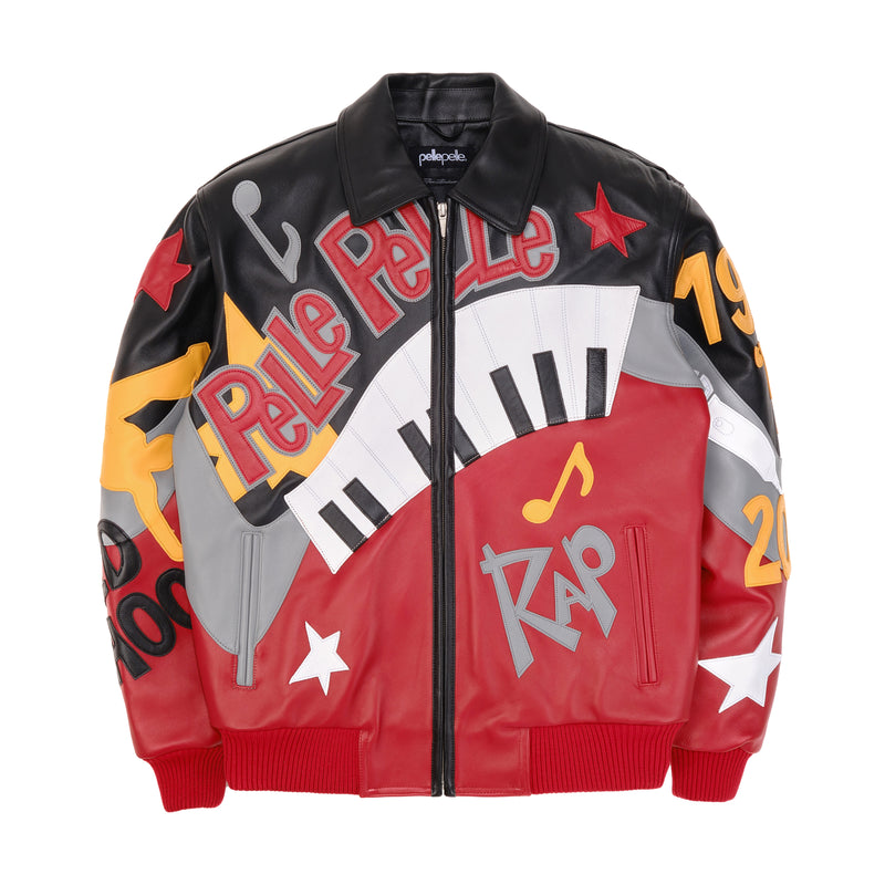 Pelle Pelle Hip Hop Red Black Leather Jacket view 1