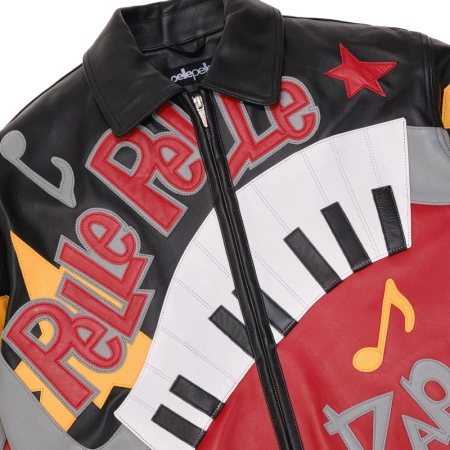 Pelle Pelle Hip Hop Red Black Leather Jacket view 5