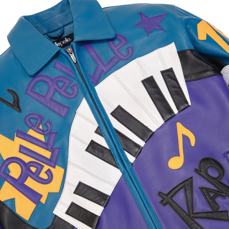 Pelle Pelle HipHop Blue Purple Leather Jacket view 5