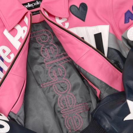 Pelle Pelle HipHop Pink Crop Leather Jacket | Women Jacket view 5