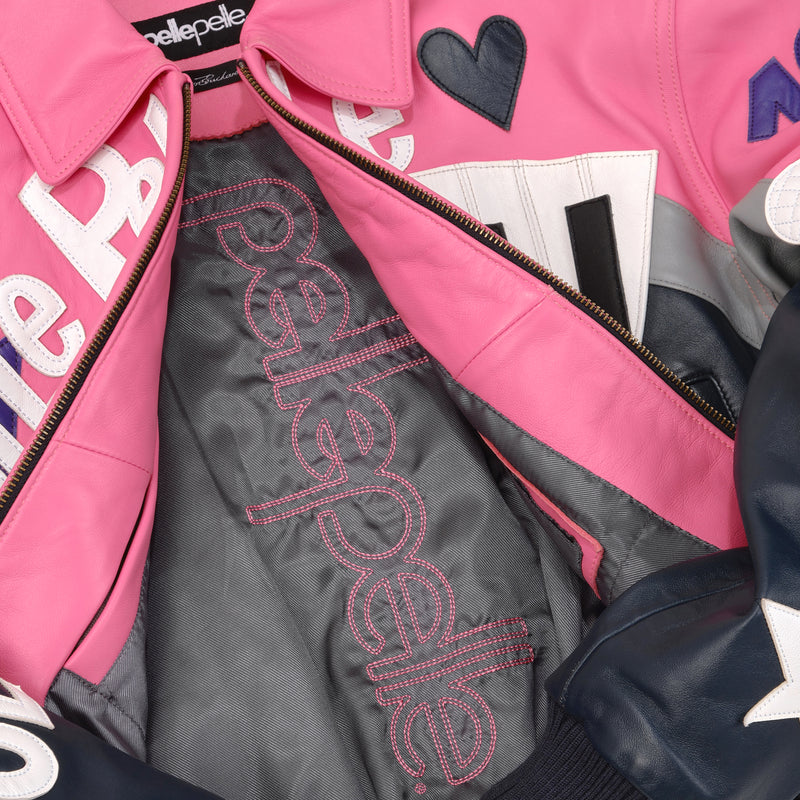 Pelle Pelle HipHop Pink Crop Leather Jacket | Women Jacket view 5