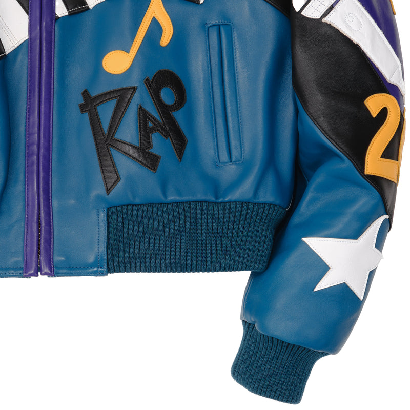 Pelle Pelle Women HipHop Crop Leather Jacket | Purple & Blue view 7