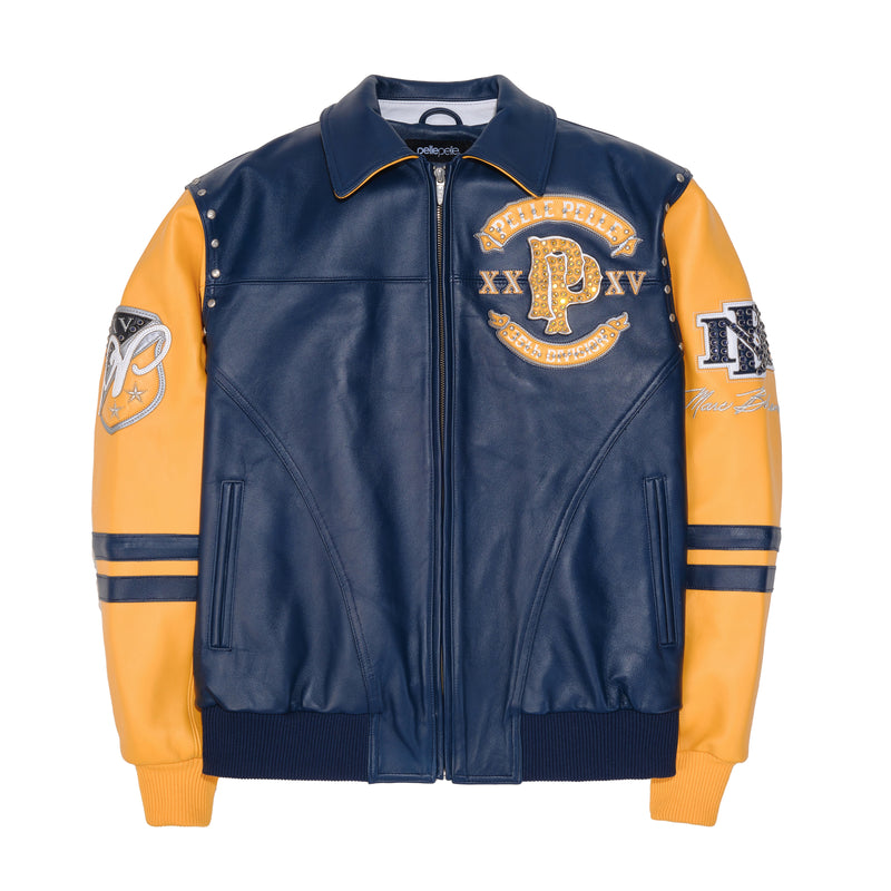 Pelle Pelle Panther Navy Blue Leather Jacket view 1