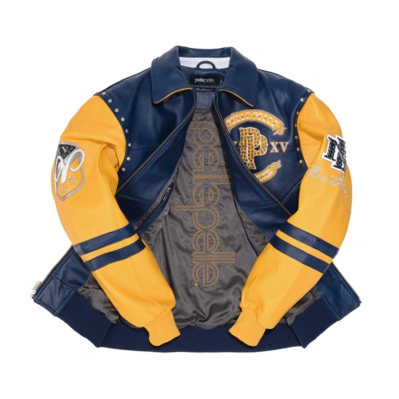 Pelle Pelle Panther Navy Blue Leather Jacket view 3