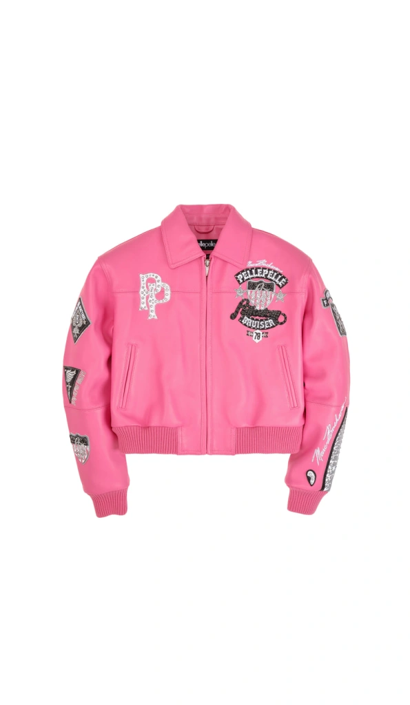Pelle Pelle American Bruiser Pink Crop Leather Jacket