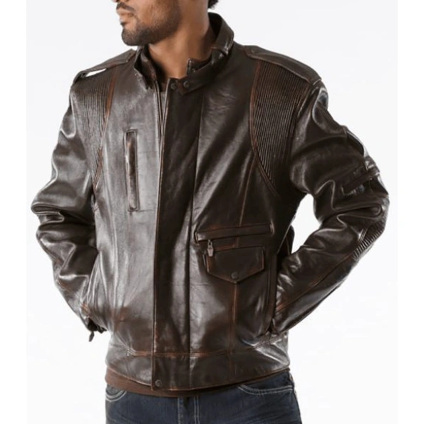 Pelle Pelle Men Biker Leather Jacket | Dark Brown Jacket