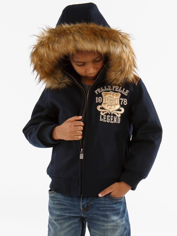 Pelle Pelle Kids MB Legend Wool Jacket | Fur Hood Jacket view 1