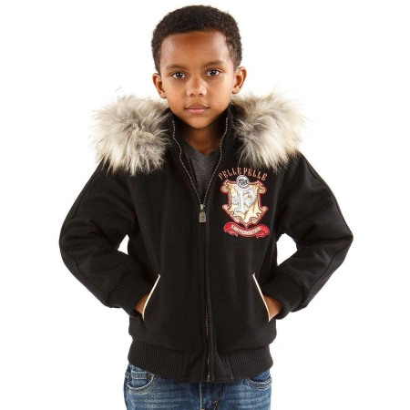 Pelle Pelle Black Kids Legend Series Jacket | Fur Hood