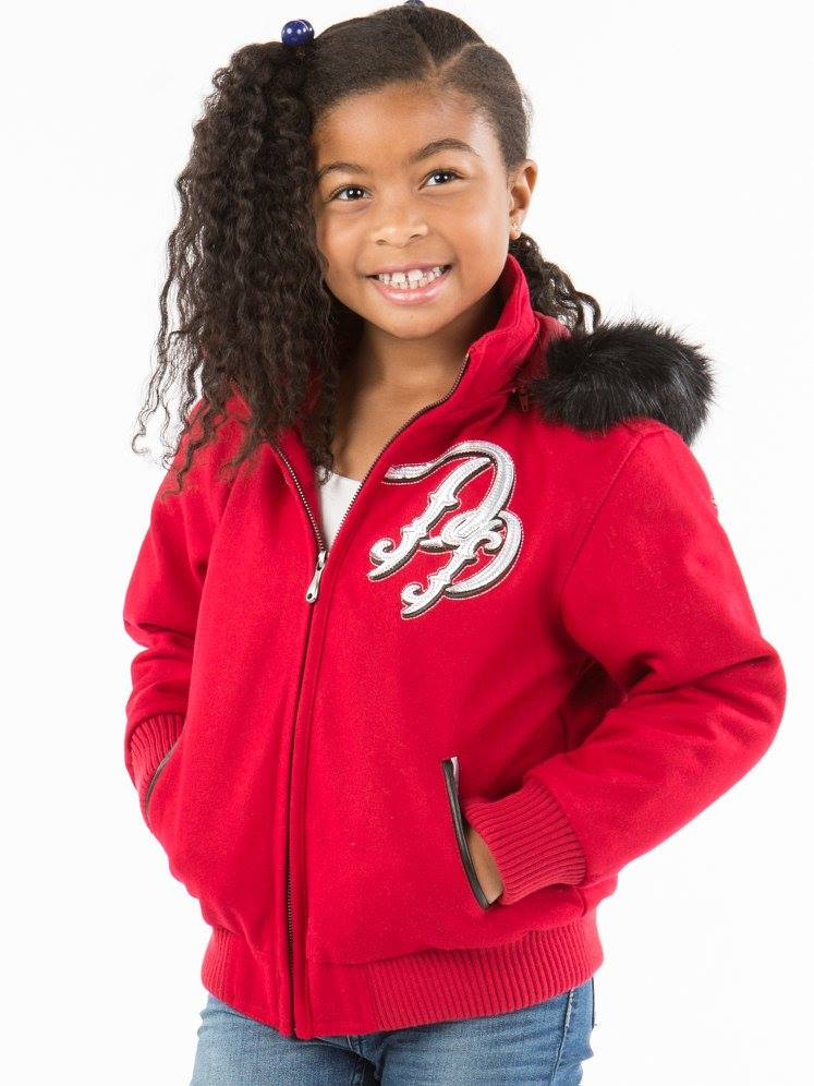 Pelle Pelle Kids Born Free Red Wool Jacket | Fur Hood Jacket