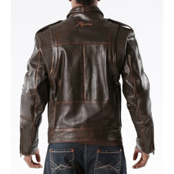 Pelle Pelle Men Biker Leather Jacket | Dark Brown Jacket view 2