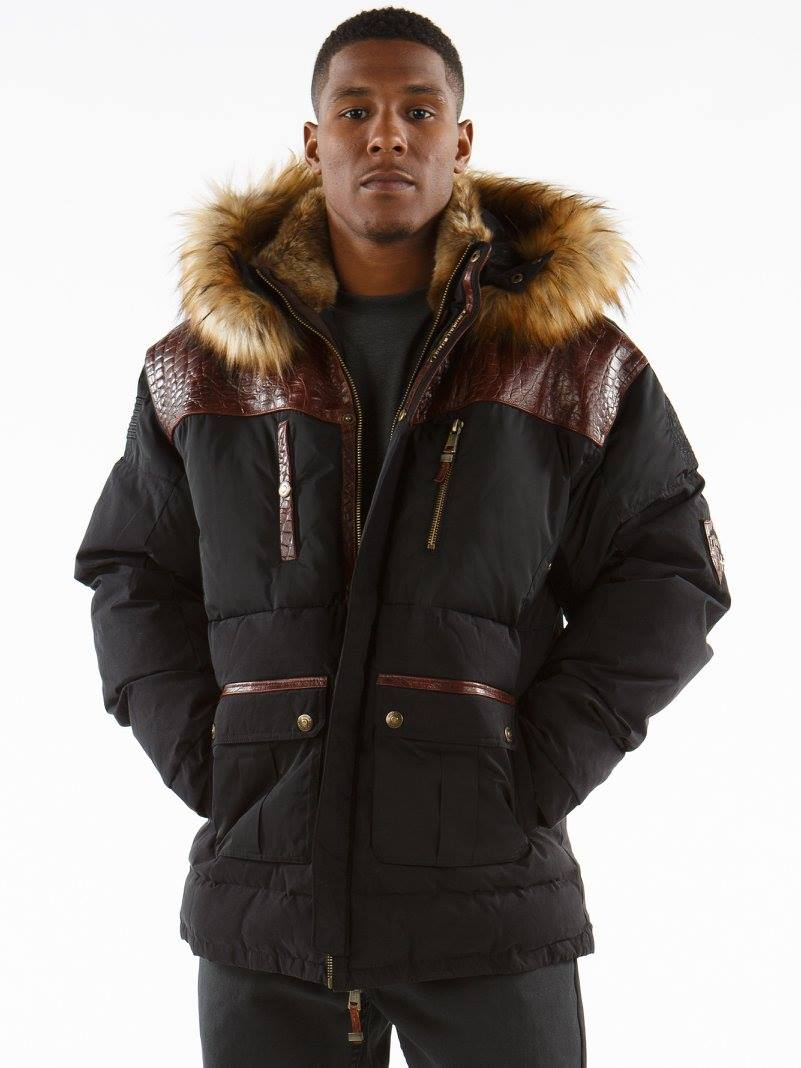 Pelle Pelle Men Black Fur Hood Jacket | Puffer Jacket