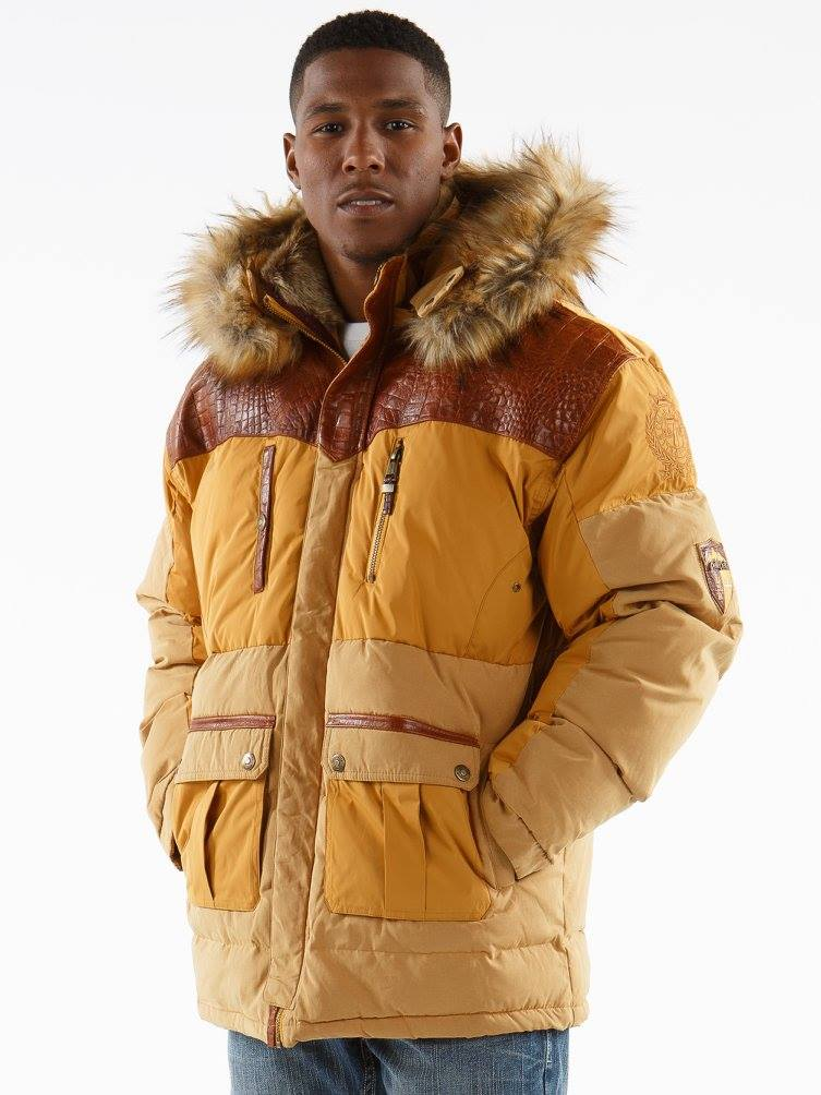 Pelle Pelle Mustard Men Fur Hood Jacket | Puffer Jacket