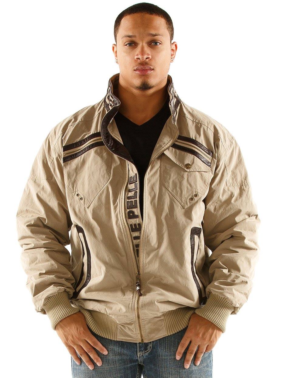 Pelle Pelle Men Cream Bomber Jacket