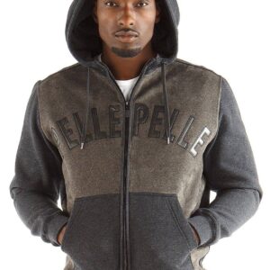 Pelle Pelle Black Zipper Wool Hood Jacket