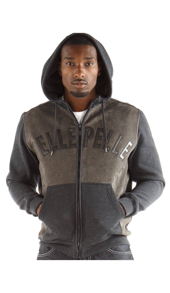 Pelle Pelle Black Zipper Wool Hood Jacket