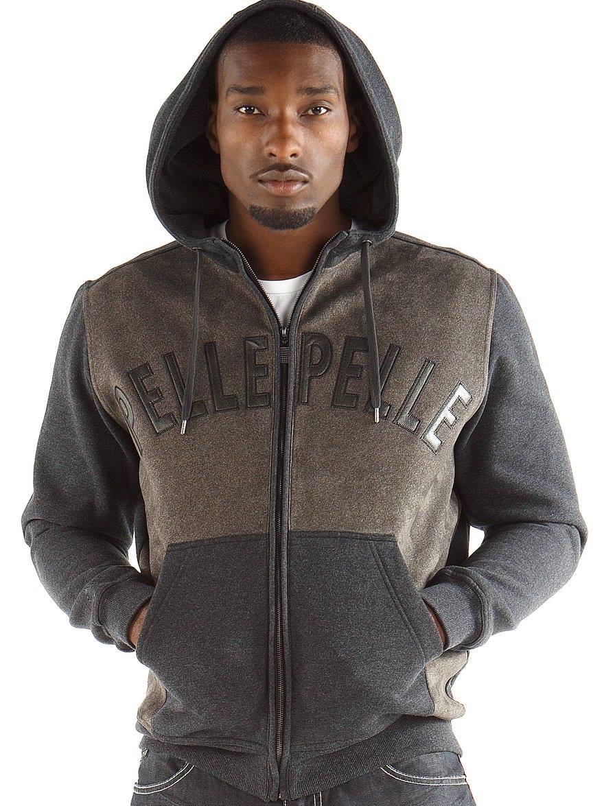 Pelle Pelle Black Zipper Wool Hood Jacket