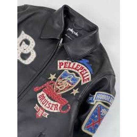 Authentic Pelle Pelle American Bruiser Black Leather Jacket view 2