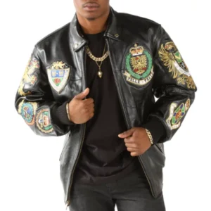 PELLE PELLE DECORATED BLACK LEATHER JACKET view 3