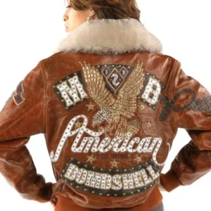 Pelle Pelle Women Brown Fur Collar Jacket | Leather Jacket view 2