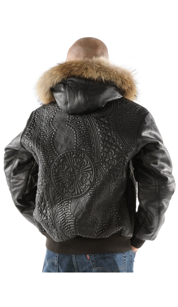 Pelle Pelle Black Encrusted Hooded Jacket