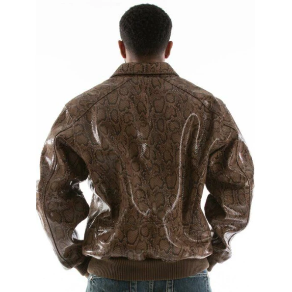 PELLE PELLE PYTHON BROWN LEATHER JACKET view 2