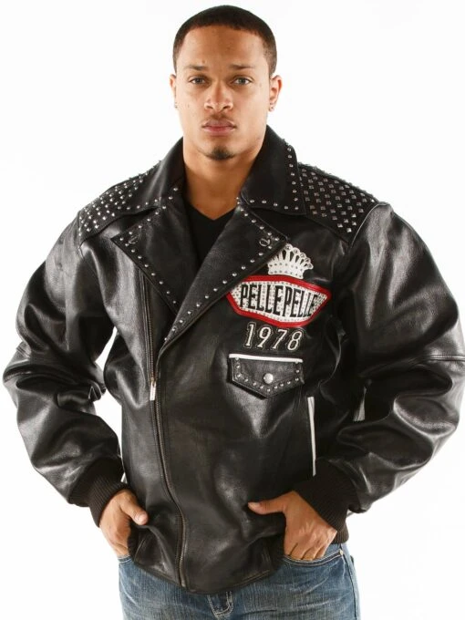 Pelle Pelle Black Lethal Men Leather Jacket | Studs Jacket