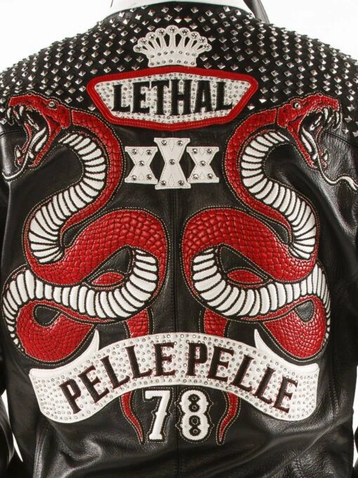 Pelle Pelle Black Lethal Men Leather Jacket | Studs Jacket view 4