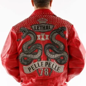 Pelle Pelle Red Lethal Studded Leather Jacket | Men Jacket view 3