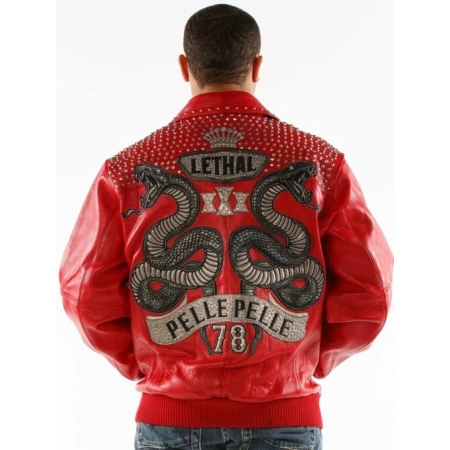 Pelle Pelle Red Lethal Studded Leather Jacket | Men Jacket view 3