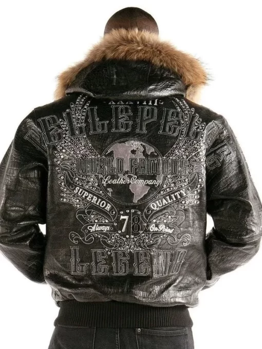 Pelle Pelle Legend Black Fur Hood Jacket | Leather Jacket view 2