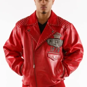 Pelle Pelle Red Lethal Studded Leather Jacket | Men Jacket view 4