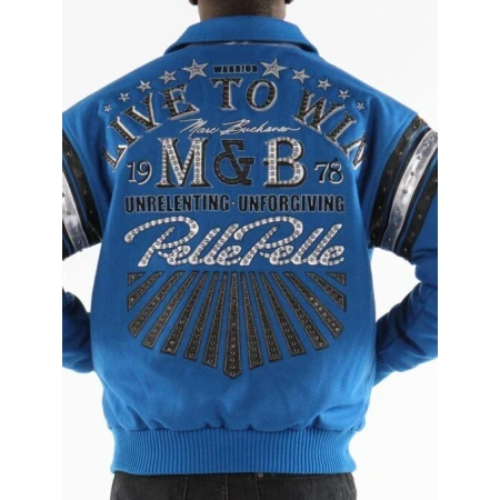 Pelle Pelle Live To Win Blue Wool Jacket | MB Jacket view 4