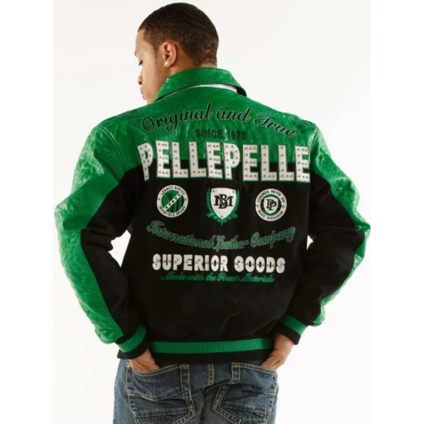 PELLE PELLE ORIGINAL GREEN AND BLACK LEATHER JACKET view 4